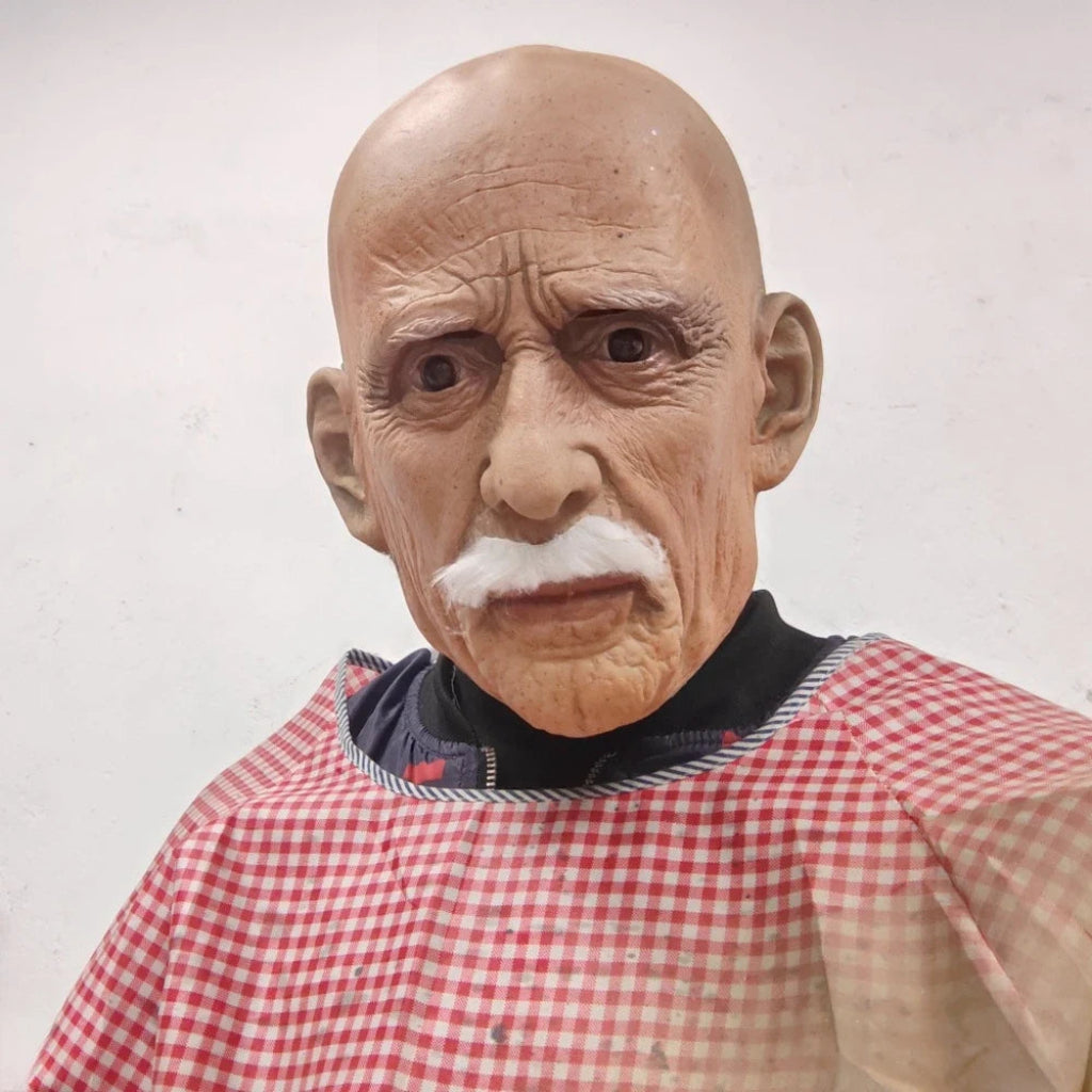 Classic Old Face Halloween Mask | Realistic Full Head Design for Costume Parties