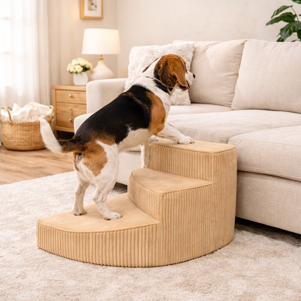 Comfort Steps | Orthopedic Dog Stairs for Bed with Non-Slip Foam Design | Space-Saving Solution for Pet Mobility