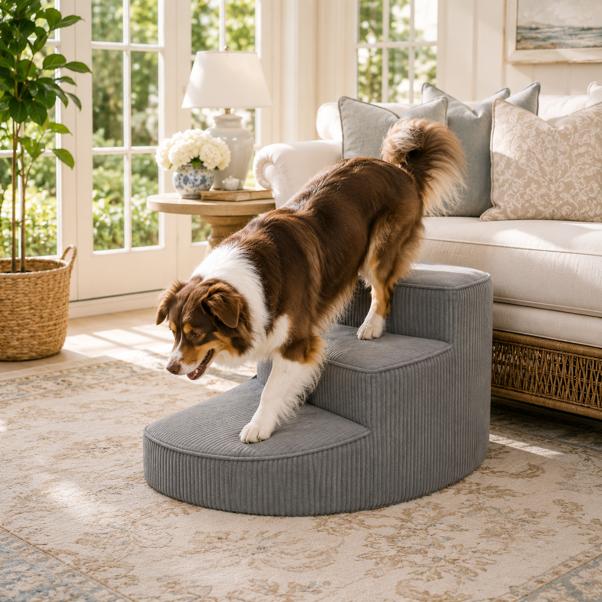 Comfort Steps | Orthopedic Dog Stairs for Bed with Non-Slip Foam Design | Space-Saving Solution for Pet Mobility
