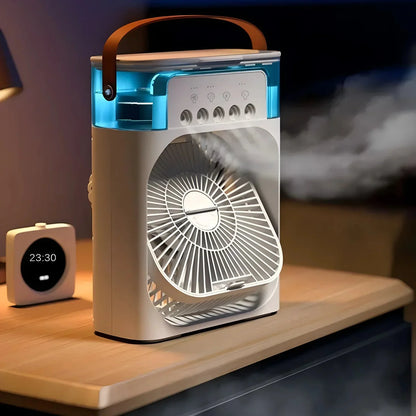 Compact Air Cooler | 3-in-1 Portable Air Conditioner with LED Light | Efficient Humidifier for Everyday Use