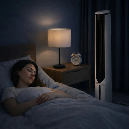Cooling Breeze | Portable Air Cooler Tower Fan with Quiet Operation | Slim Design for Space-Saving Comfort