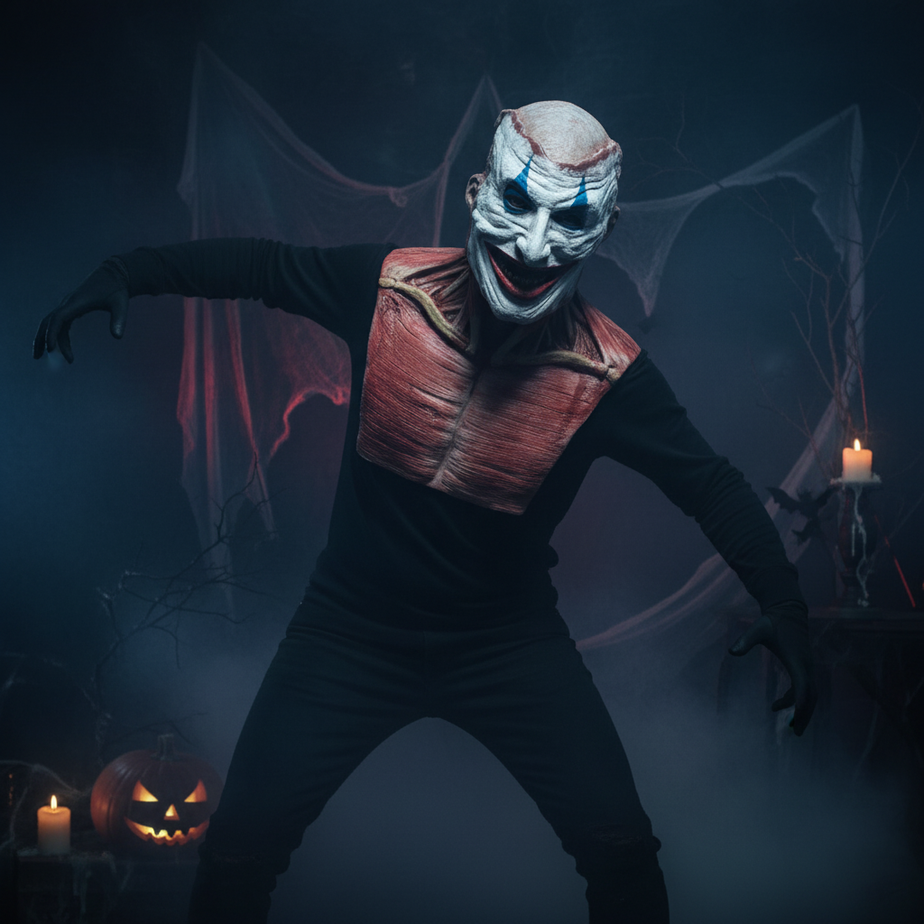Creepy Clown | Scary Halloween Mask with Removable Layer | Full Face Design for Terrifying Costume Looks