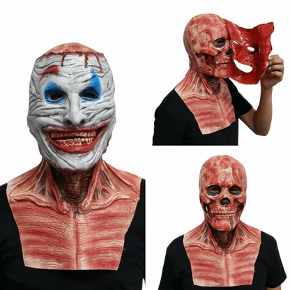 Creepy Clown | Scary Halloween Mask with Removable Layer | Full Face Design for Terrifying Costume Looks