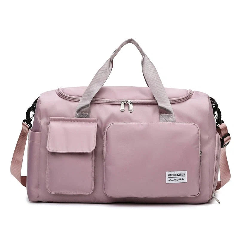 Multi-Pocket Travel Bag, Sports and Gym Duffle with Separate Shoe Compartment