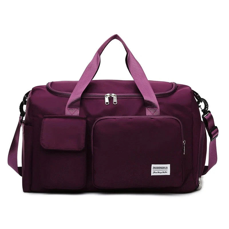 Multi-Pocket Travel Bag, Sports and Gym Duffle with Separate Shoe Compartment