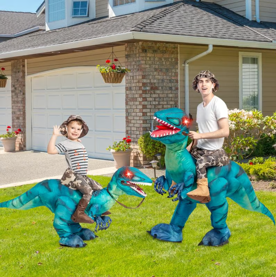 Dino Adventure | Kids Halloween Costume - Inflatable Dinosaur for Fun Playtime