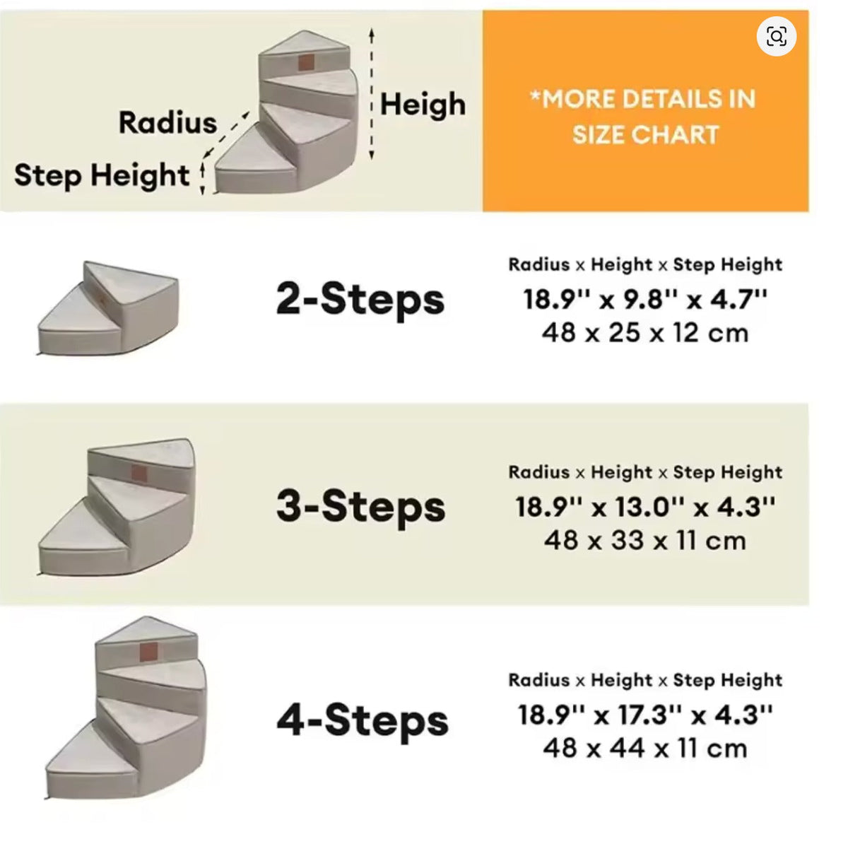 Comfort Steps | Orthopedic Dog Stairs for Bed with Non-Slip Foam Design | Space-Saving Solution for Pet Mobility
