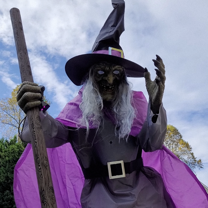 Eerie Halloween Decoration | 6-Foot Flying Witch with Realistic Floating Effect | Easy Outdoor Setup for Spooky Ambiance