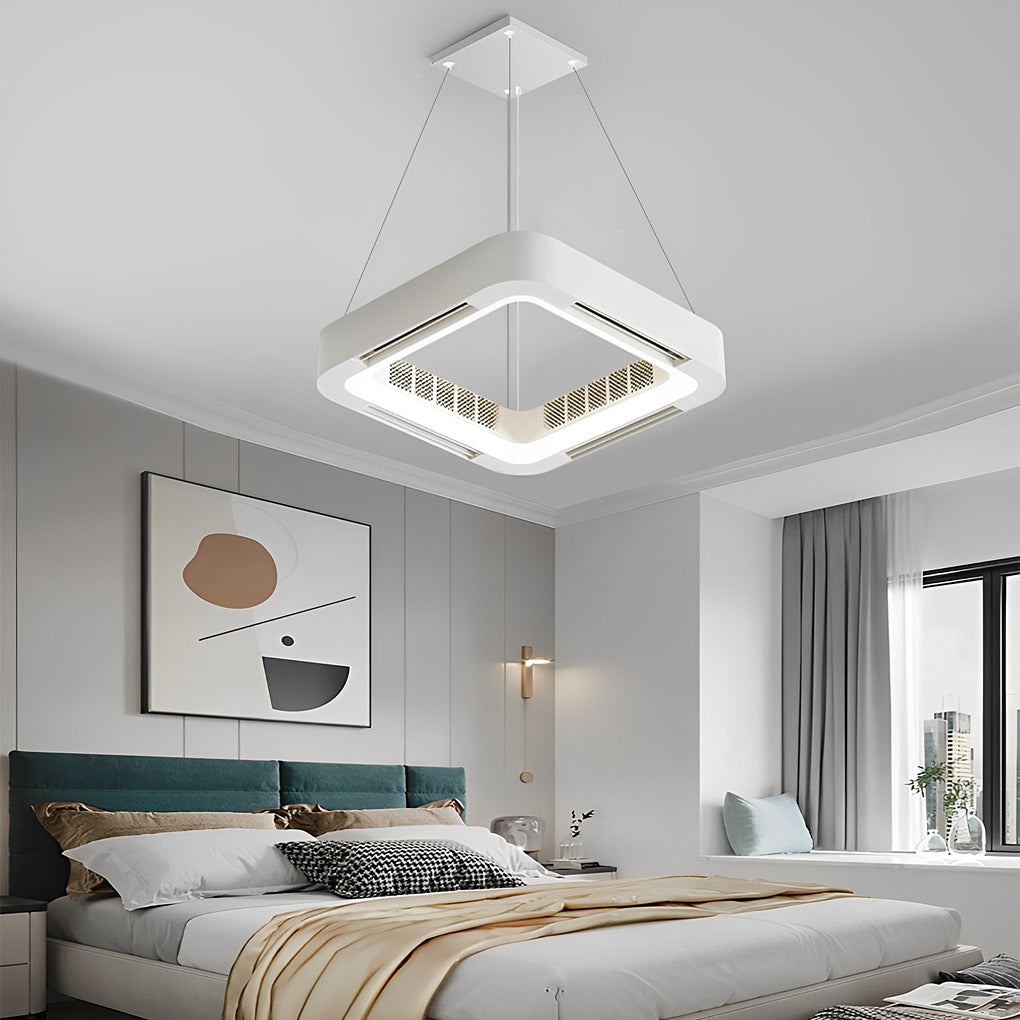 Elegant | Modern Ceiling Fan with LED Lighting &amp; Chandelier Design for Stylish Airflow