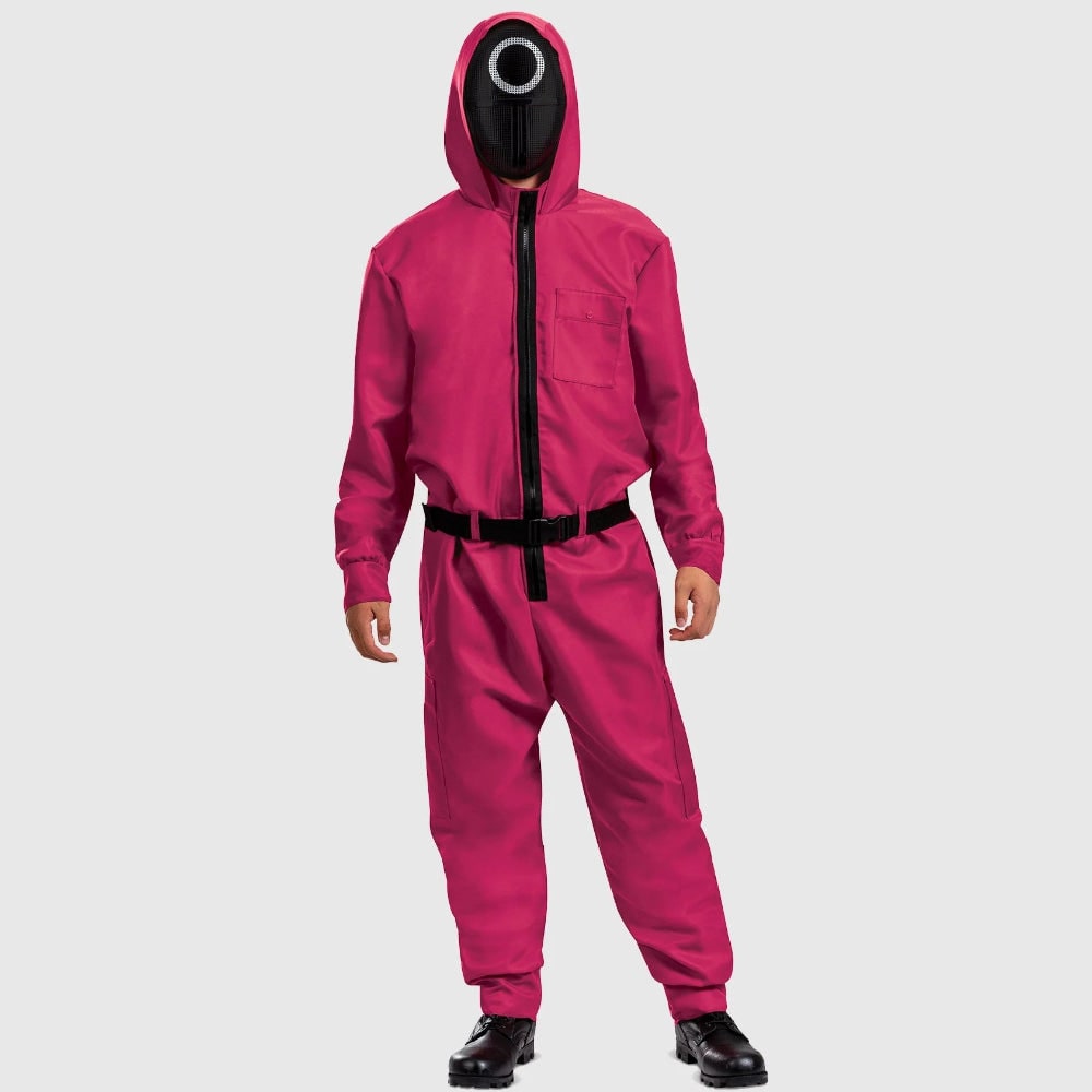 Festive Costume Collection | Halloween Jumpsuit with Mask &amp; Belt | Complete Outfit for Themed Events