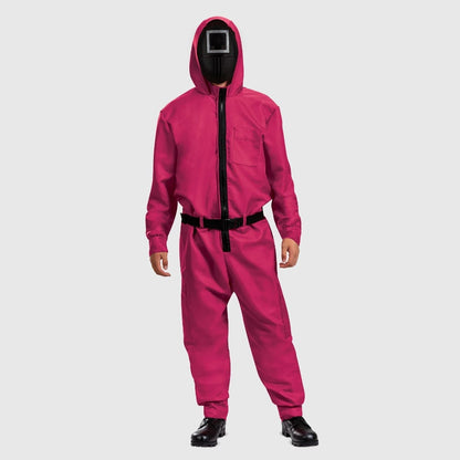 Festive Costume Collection | Halloween Jumpsuit with Mask &amp; Belt | Complete Outfit for Themed Events