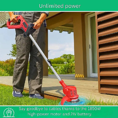 Garden Pro | 21V Cordless Brush Cutter with Adjustable Handle &amp; 90° Rotatable Head for Effortless Trimming