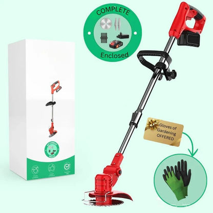 Garden Pro | 21V Cordless Brush Cutter with Adjustable Handle &amp; 90° Rotatable Head for Effortless Trimming