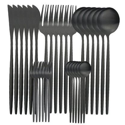 High-Quality Stainless Steel Cutlery Set for 6 People - Elegant Cutlery Collection