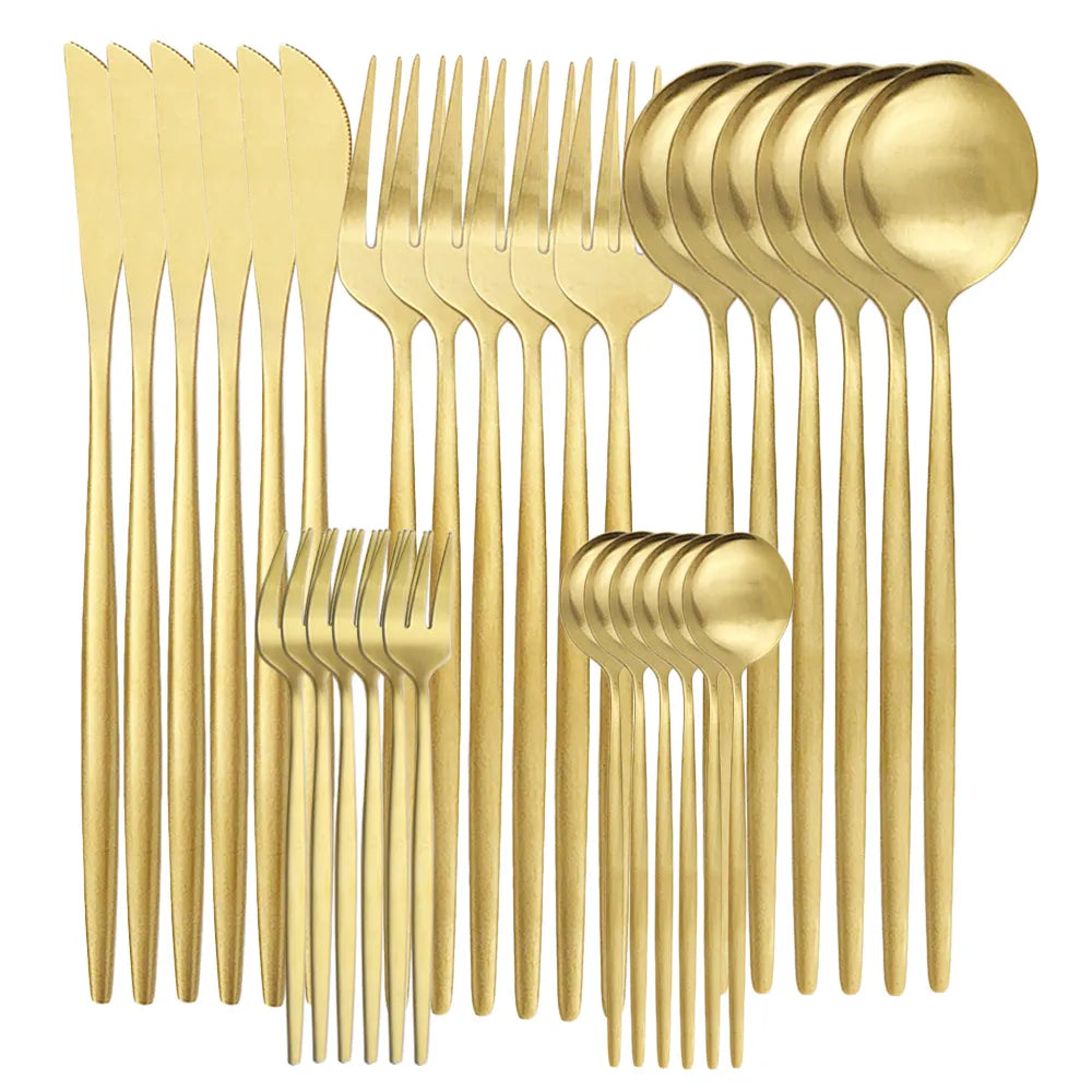 High-Quality Stainless Steel Cutlery Set for 6 People - Elegant Cutlery Collection