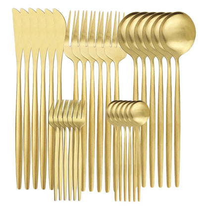 High-Quality Stainless Steel Cutlery Set for 6 People - Elegant Cutlery Collection