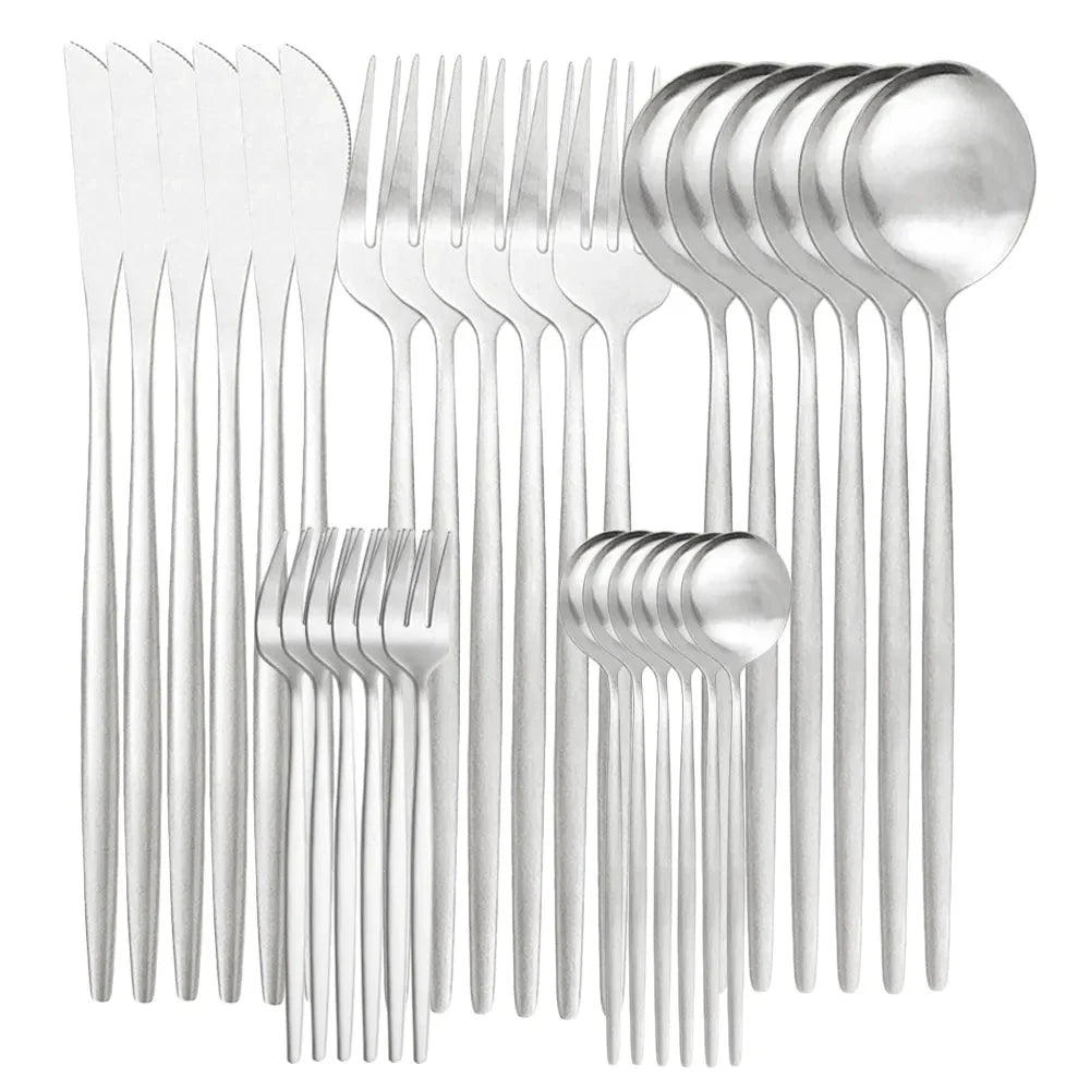 High-Quality Stainless Steel Cutlery Set for 6 People - Elegant Cutlery Collection