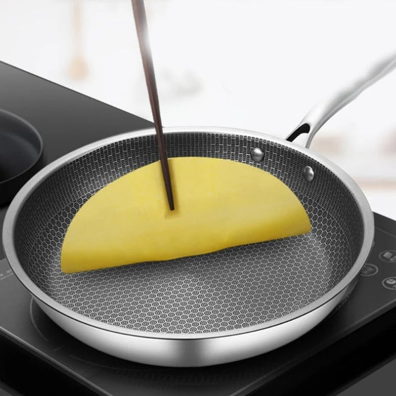 Premium Stainless Steel Frying Pan with Non-Stick Pixel Technology – Perfect for Healthy Frying 11.8" x 11.8"
