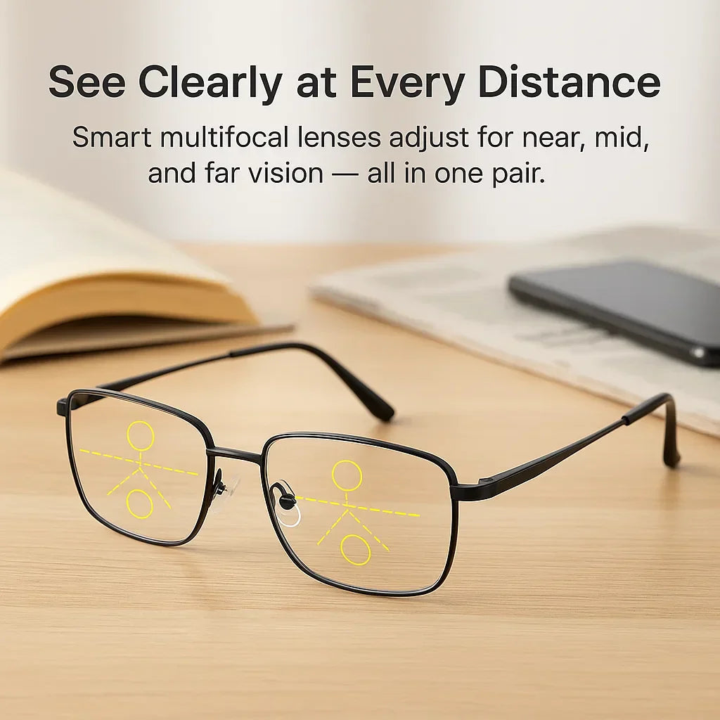 Intelligent Progressive Glasses | Cutting-Edge Lenses for All-Day Clarity | Versatile Vision Solution
