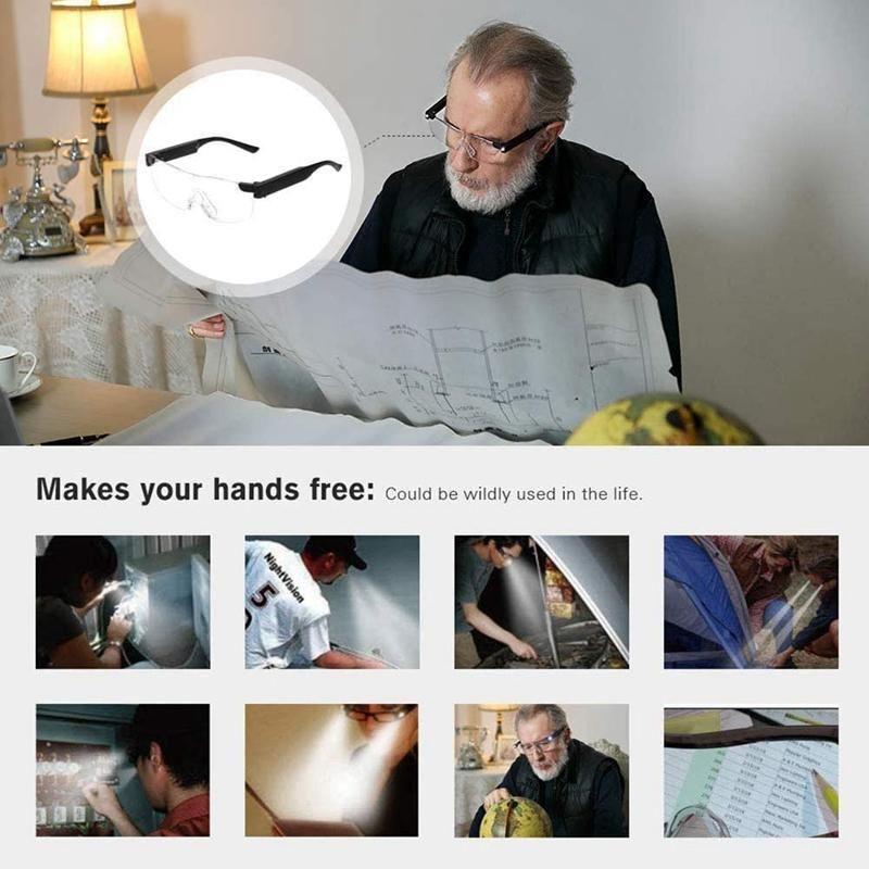 LED Magnifying Glasses for Reading with Adjustable Light | Hands-Free Design for Enhanced Comfort
