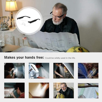 LED Magnifying Glasses for Reading with Adjustable Light | Hands-Free Design for Enhanced Comfort