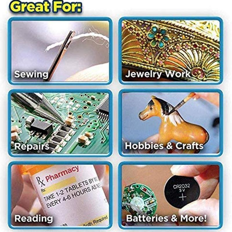 LED Magnifying Glasses for Reading with Adjustable Light | Hands-Free Design for Enhanced Comfort