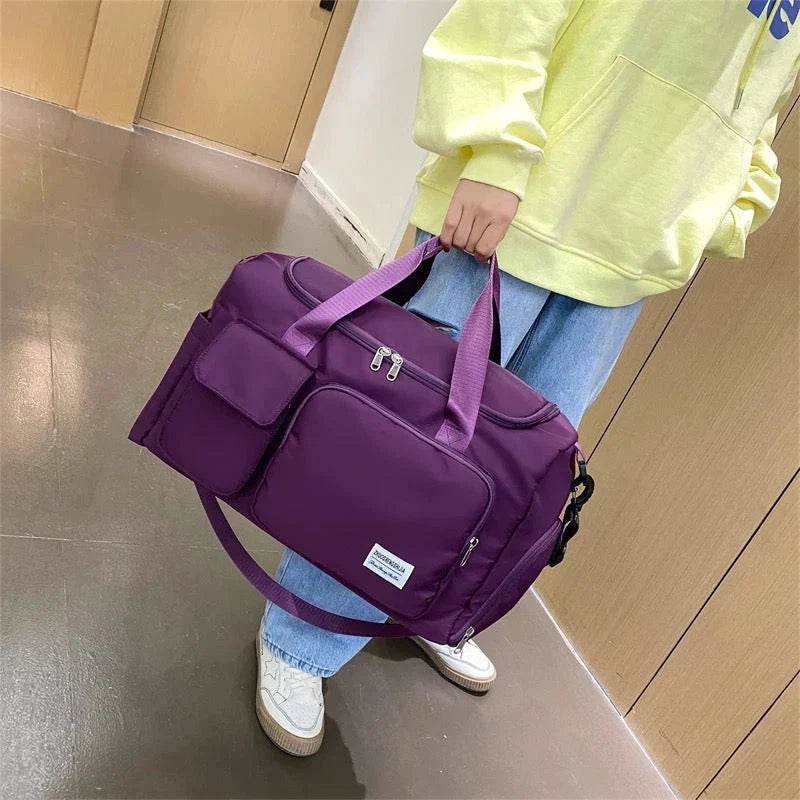 Multi-Pocket Travel Bag, Sports and Gym Duffle with Separate Shoe Compartment