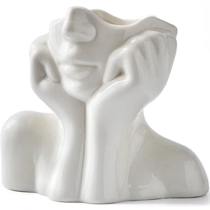 "Unique and Modern Ceramic Vase, Decorative Flower Vase for Living Room and Office" | Bowlift