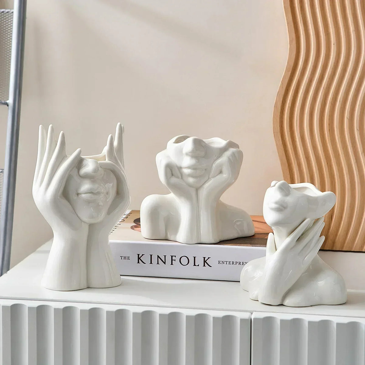 "Unique and Modern Ceramic Vase, Decorative Flower Vase for Living Room and Office" | Bowlift
