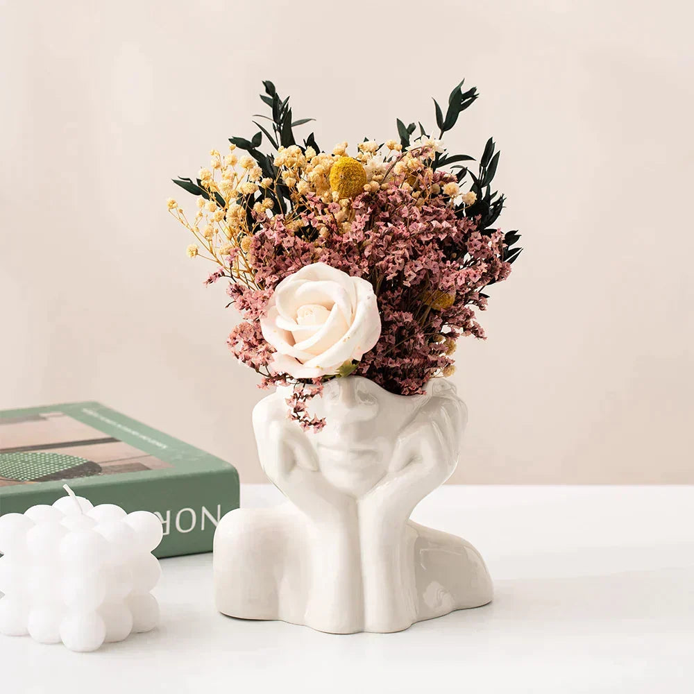 "Unique and Modern Ceramic Vase, Decorative Flower Vase for Living Room and Office" | Bowlift
