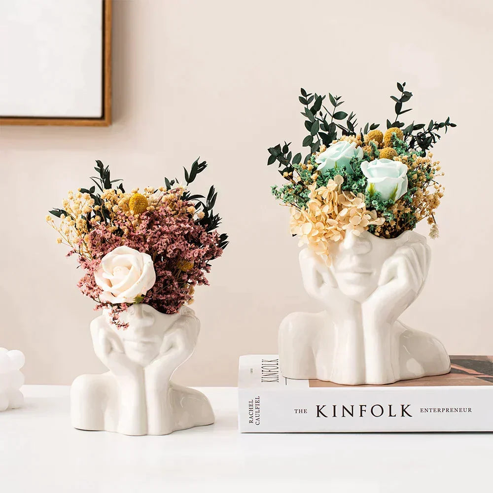 "Unique and Modern Ceramic Vase, Decorative Flower Vase for Living Room and Office" | Bowlift