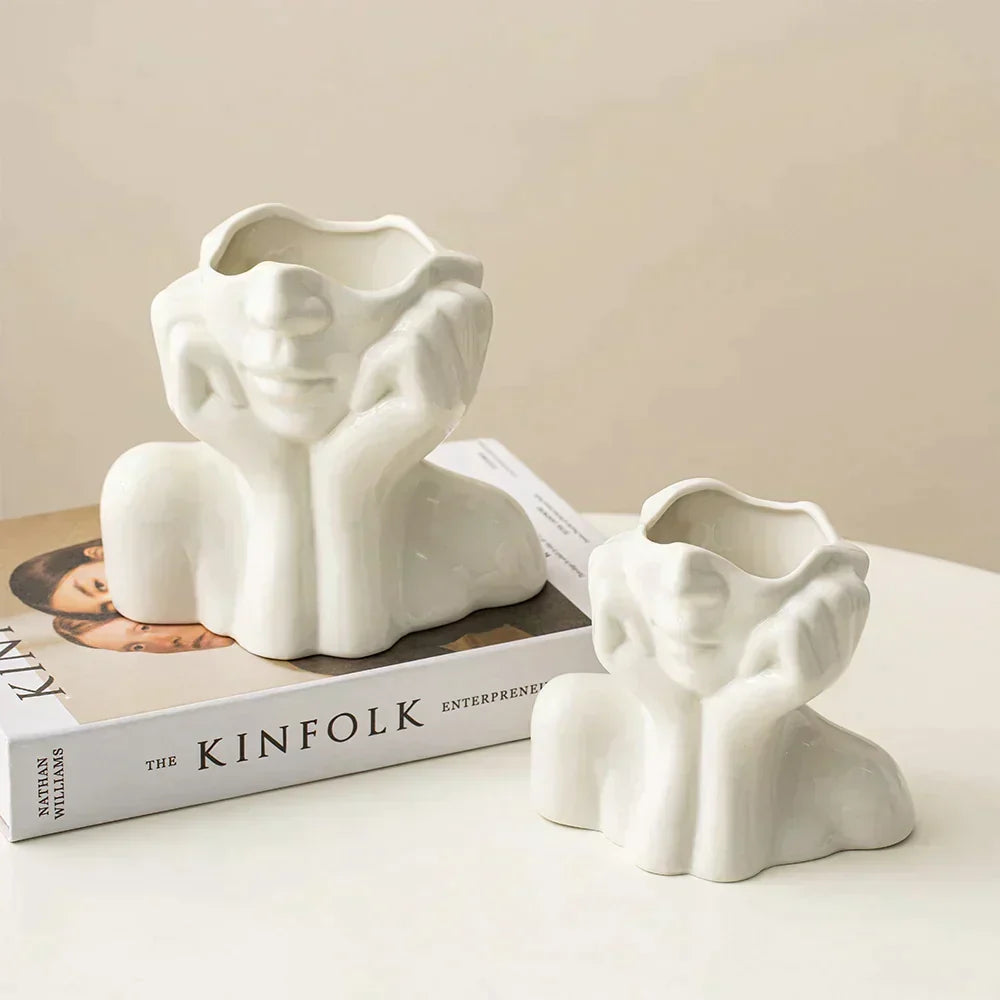 "Unique and Modern Ceramic Vase, Decorative Flower Vase for Living Room and Office" | Bowlift