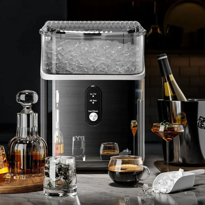 Nugget Ice Maker | Portable Countertop Ice Machine with Self-Cleaning Function | Compact Design for Quick Ice Production