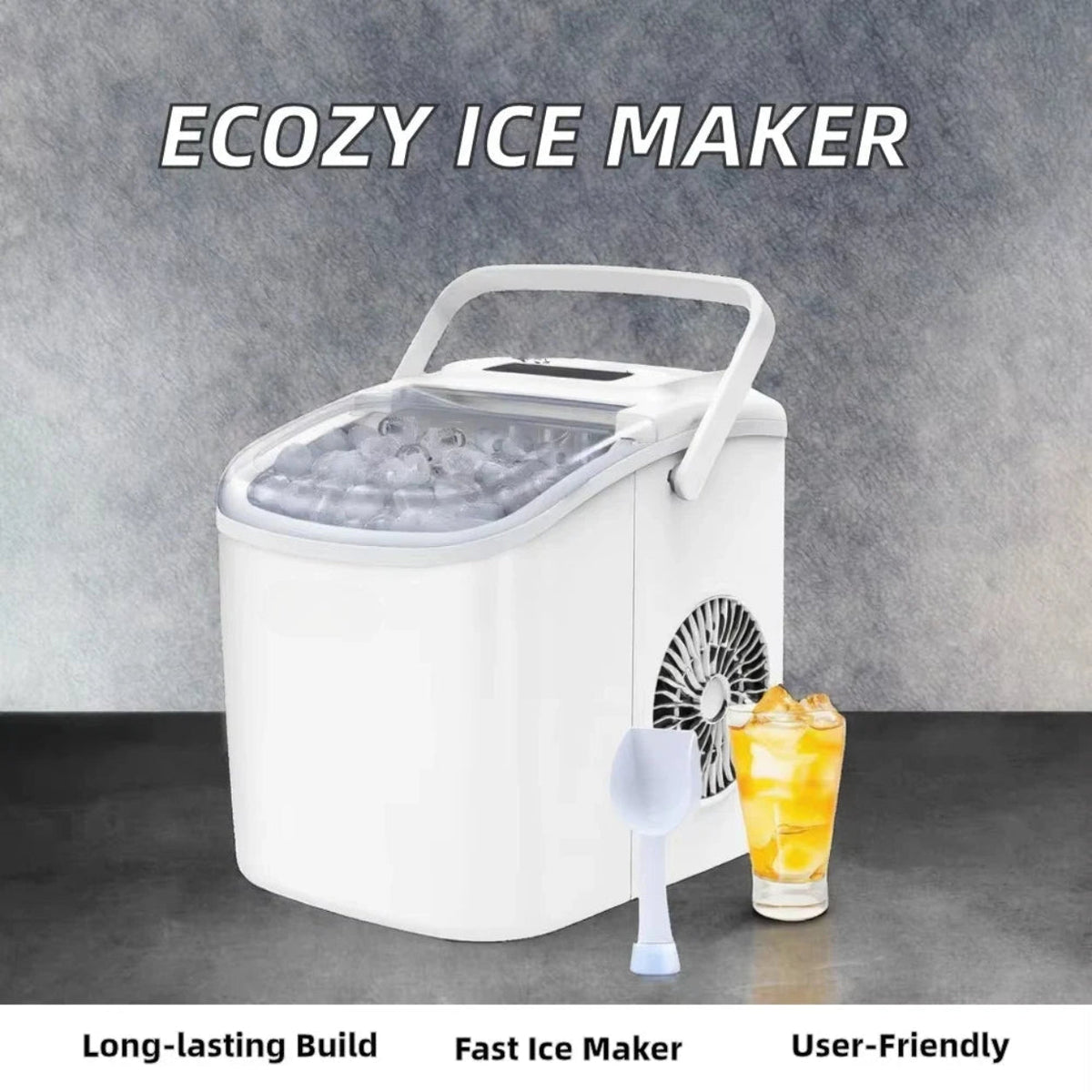 Nugget Ice Maker | Portable Countertop Ice Machine with Self-Cleaning Function | Efficient Ice Production for Home and Office