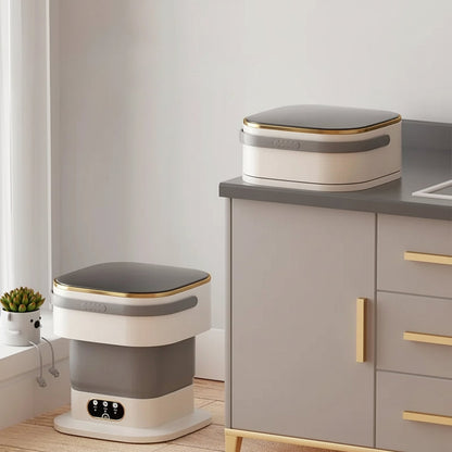 Vepine Portable Mini Washing Machine Foldable Front Load Gray