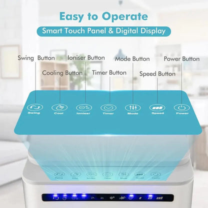Portable Evaporative Cooler | Air Cooling Fan with Remote Control | Compact Design for Home and Office Comfort