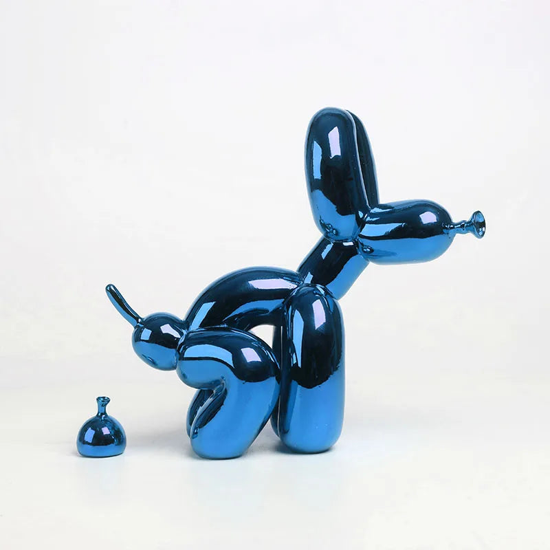 Minimalist Balloon Dog with Poop Ornament
