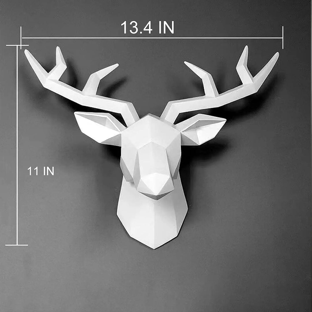 3D-Deer Head Sculpture, geometric resin, animal deer head wall decoration, modern home decor, luxurious decorative wall decor