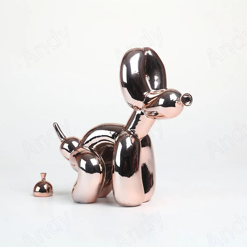 Minimalist Balloon Dog with Poop Ornament