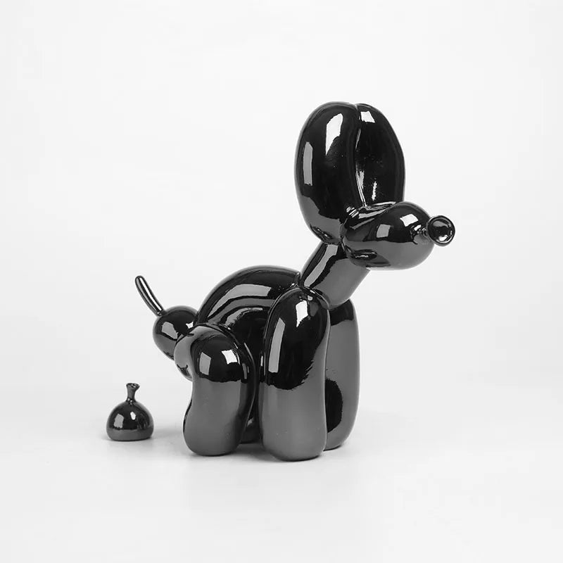 Minimalist Balloon Dog with Poop Ornament