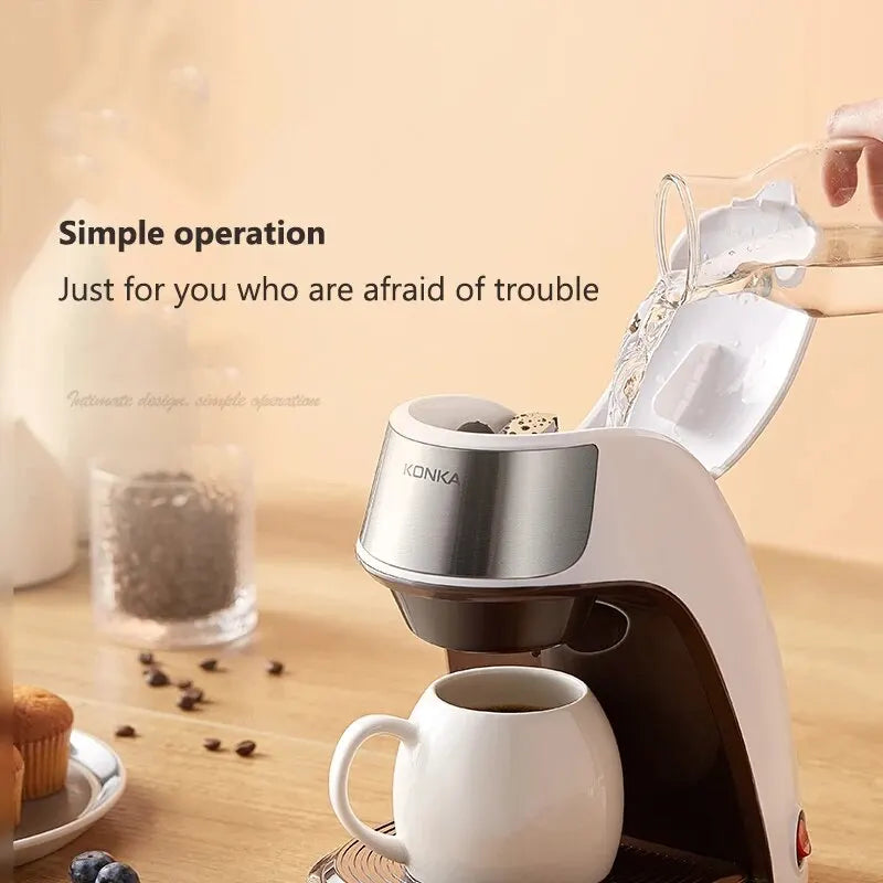 KONKA Coffee Machine 2 in 1, Tea and Coffee Powder, Multiple Drops, Cafeteria, Quick Heating, Office and Home, 220 V, Easy to Use