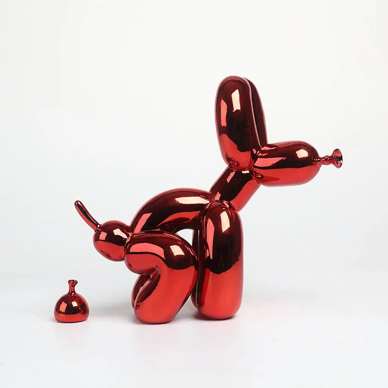 Minimalist Balloon Dog with Poop Ornament