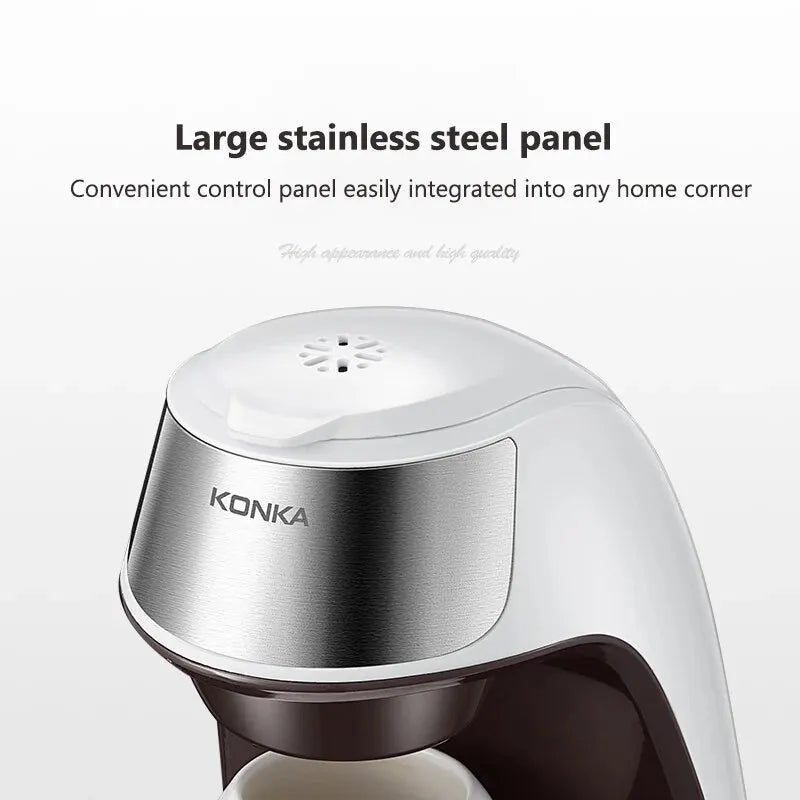 KONKA Coffee Machine 2 in 1, Tea and Coffee Powder, Multiple Drops, Cafeteria, Quick Heating, Office and Home, 220 V, Easy to Use