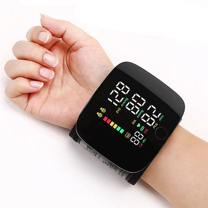 Smart Wrist Blood Pressure Monitor with Voice Alerts &amp; LCD Screen | Portable Health Tracker for Accurate Readings