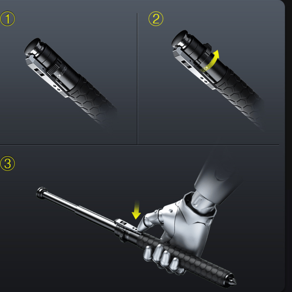 Automatic Self-Defense Walking Stick | Quick-Deploy Mechanism, Adjustable Height, Ergonomic Grip &amp; Enhanced Stability