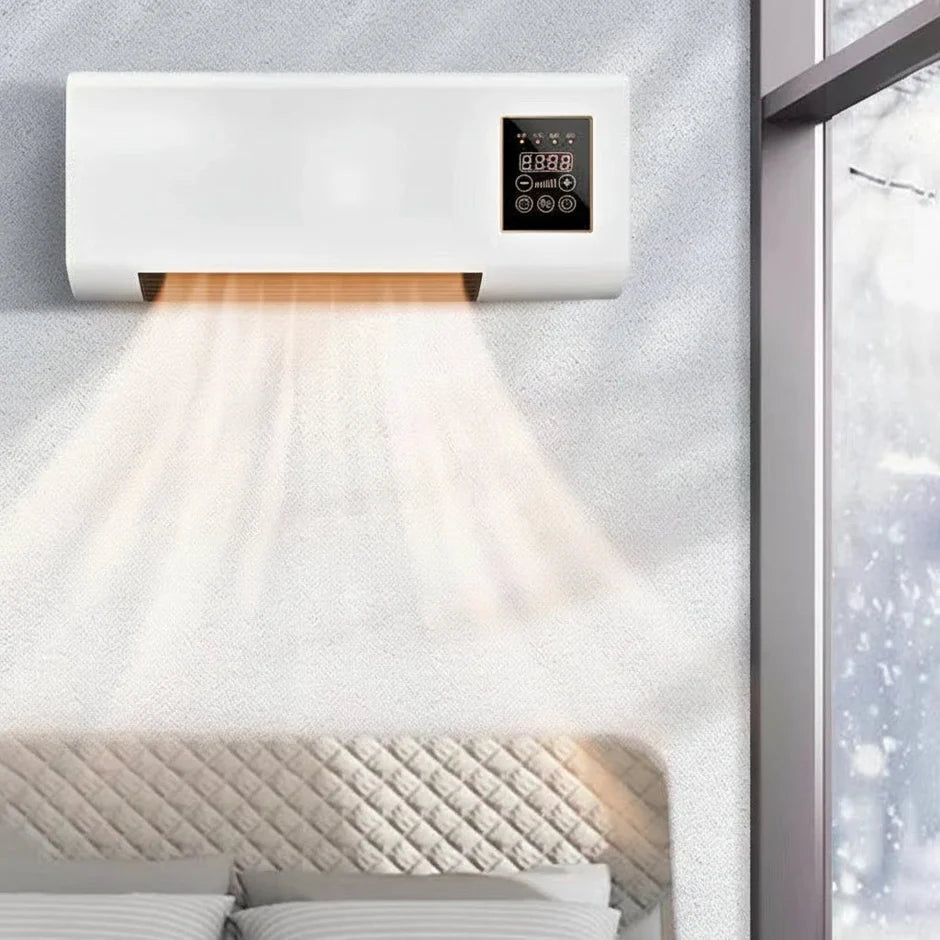 Wall Mounted Electric Heater | Space Heater with Remote Control | Space-Saving Design for Quick Indoor Comfort