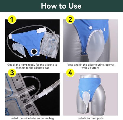Wearable Urine Collector System with Adjustable Straps &amp; 1000 mL Capacity for Comfort and Convenience