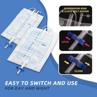 Wearable Urine Collector System with Adjustable Straps &amp; 1000 mL Capacity for Comfort and Convenience