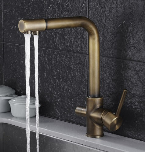 Filtered Water Kitchen Faucet Double Handle Faucet