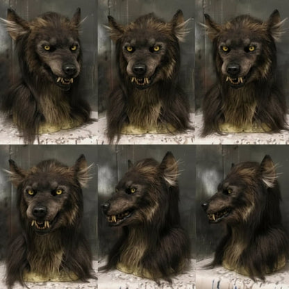 Wolf Mask | Realistic Halloween Costume Accessory with Detailed Fur Texture | Full-Face Coverage for Spooky Transformations